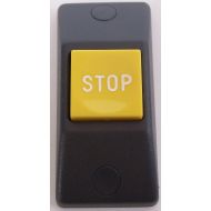 Przycisk STOP P167- obudowa szara RAL 7043, przycisk żółty RAL 1018