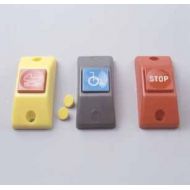 Przycisk STOP P167e- obudowa żółta RAL 1018, przycisk czerwony RAL 3000 + oznakowanie Braille'a