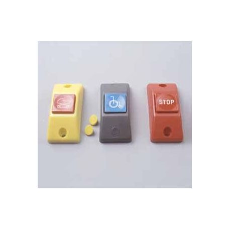 Przycisk STOP P167e- obudowa żółta RAL 1018, przycisk czerwony RAL 3000 + oznakowanie Braille'a