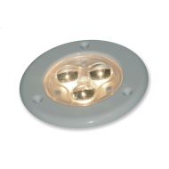 Lampa 3x LED 12V, 0,35A, oprawa aluminiowa biała, średnica 80mm, światło: ciepłe białe (3000 K), EMC